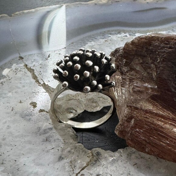 Sterling Silver Porcupine Fashion Ring For Women, Taxco Mexico - Picture 4 of 10